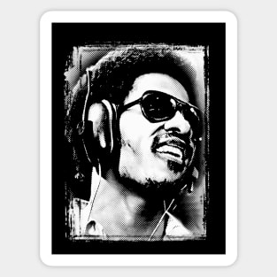 Vintage Stevie Wonder Halftone Pop Art Sticker